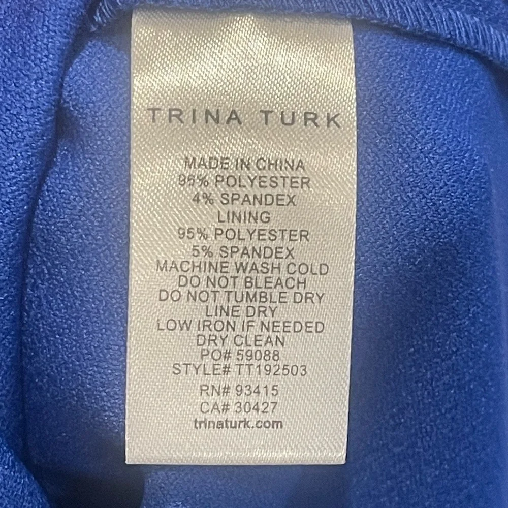 Trina Turk Women's Quest Ruffle Detailed V Neck Dress - Blue - Size 6